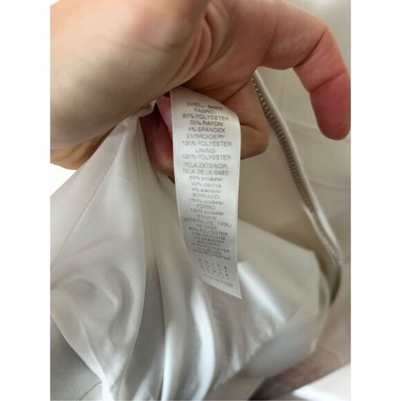 WHITE HOUSE BLACK MARKET EMBROIDERED OMBRÉ COAT SIZE LARGE and skirt size 12 sui - Picture 6 of 6